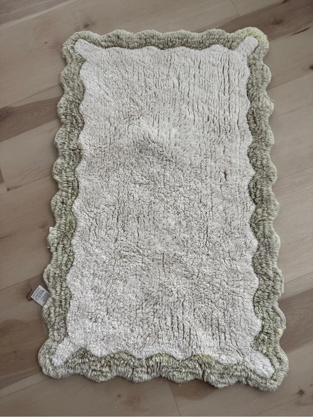 Maeve by Anthropologie Scalloped Cotton Bathroom Mat rug sage plush home decor